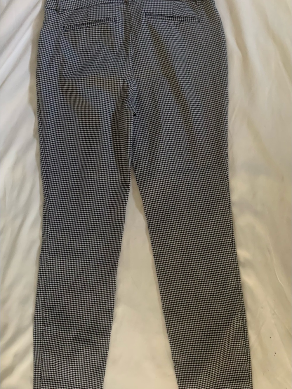 Adrienne Vittadini Navy & White Micro Houndstooth Cropped Trousers